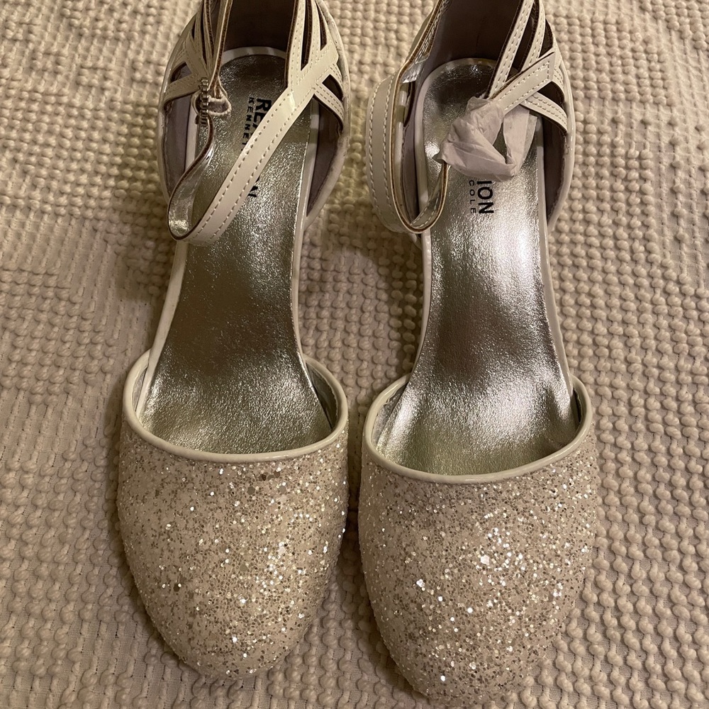 silver/ white glitter/platforms new in box